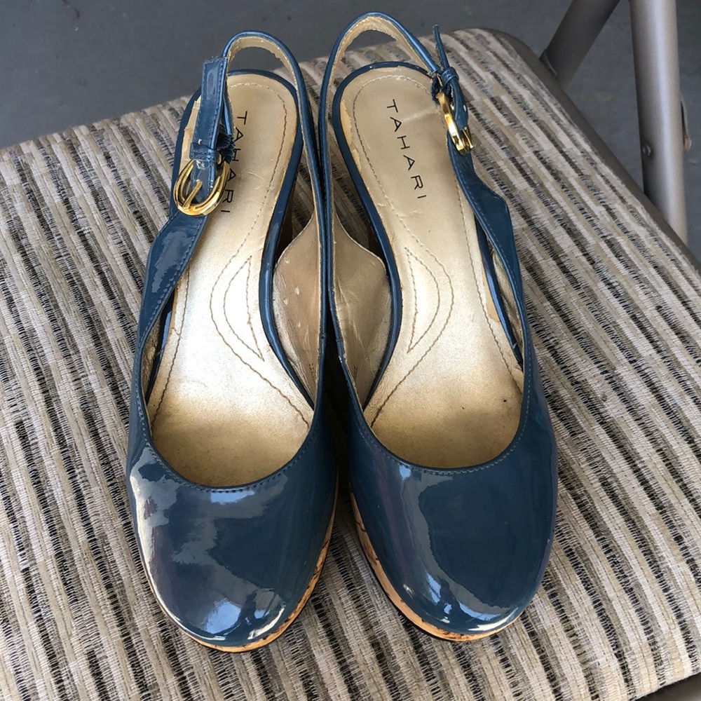 Pair of blue wedges